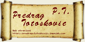 Predrag Totošković vizit kartica